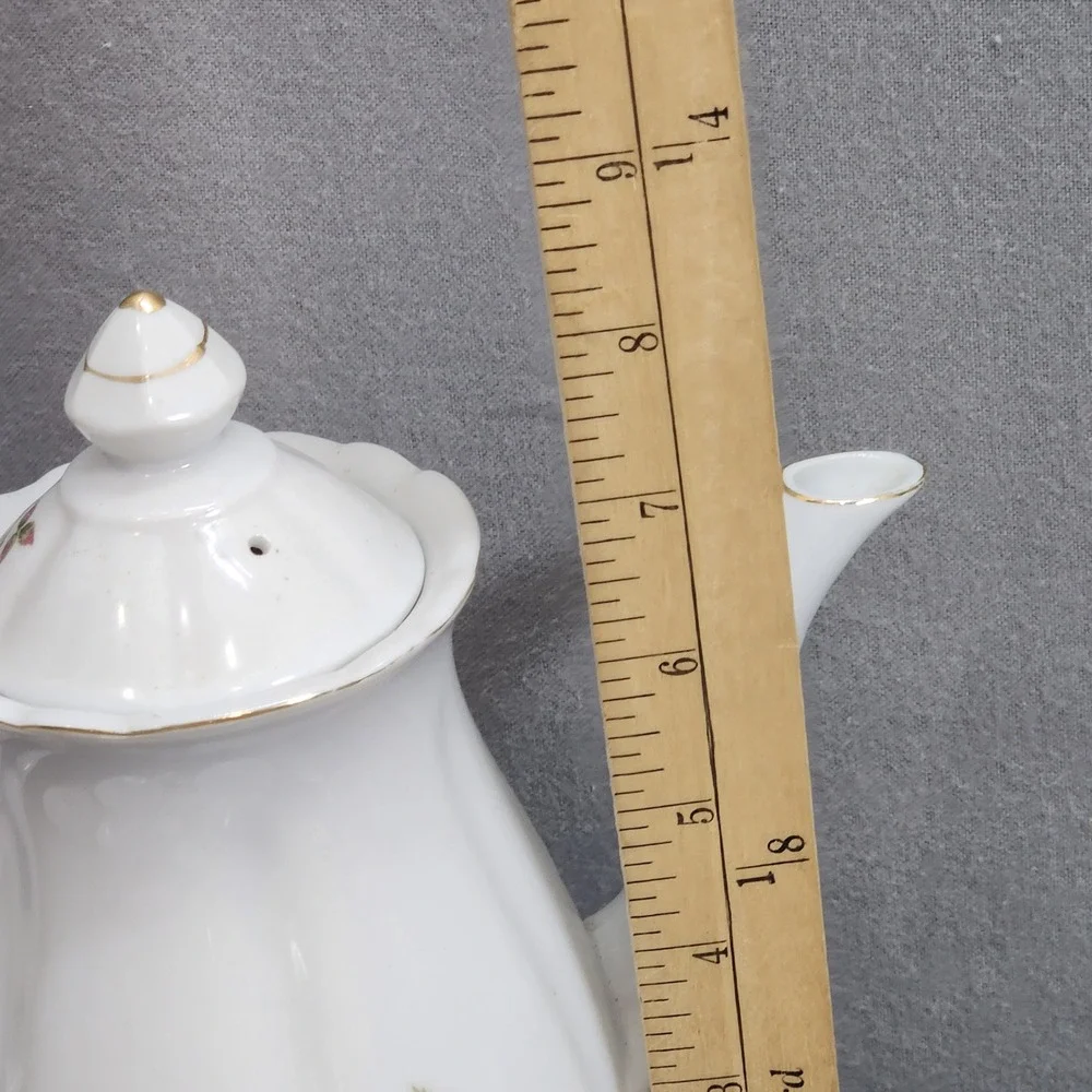 Thames Tea Set White Pink Rose Floral Hand Painted Gold‎ Trim Japan 13pc Set
